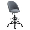 Ergonomic Studio Drafting Chair with Adjustable Foot Ring & Height  Low-Back for Comfort  & Strong Build  Grey