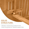 3-Pieces Folding Acacia Wood Patio Bistro Set Outdoor Square Table Two Chair