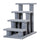 Pet Stairs 25" 4-Step Multi-Level Carpeted Cat Scratching Tree Kitty Activity Center Post Tower Condo Pet Stairs Furniture With Toy Grey