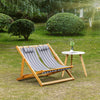 2-Person Double Patio Chaise Lounge Chair, Reclining Lounger, Folding Beach Chair with Adjustable Backrest for Beach and Poolside, Teak
