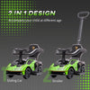2-IN-1 Ride On Push Car, Essenza SCV12 Licensed Toddler Sliding Car, Walker Push-Along with Horn Engine Sound and Steering Wheel, Manual, Green