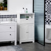 Bathroom Storage Cabinet Freestanding Bathroom Storage Organizer with Drawer and Adjustable Shelf for Living Room, Bedroom or Entryway, White