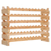 Stackable Wine Rack, 72-Bottle Holder, Wooden Wine Rack for Kitchen, Cellar, Floor Wine Rack with Solid Wood, Wine Bottle rack, Natural Wood