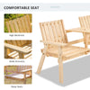Wooden Garden Bench with Umbrella Hole & Middle Table, Outdoor Loveseat with Weather-Fighting Material 2 Person Chair for Balcony, Natural