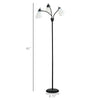 Arc Tree Floor Lamp with 3 Adjustable Rotating Lights, for Bedroom Living Room, Industrial Standing Lamp with Steel Frame, Black