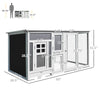 63" Chicken Coop Wooden Chicken House Rabbit Hutch Poultry Cage Hen Pen Backyard PC Roof with Run Box