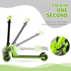 Folding Kids Push Kick Scooter w/ Adjustable Handlebar Brake System, Green