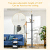 Floor-to-Ceiling Cat Tree Cat Climbing Tower with Sisal-Covered Scratching Posts Natural Cat Tree Activity Center for kittens Cat, Grey