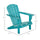 Outdoor HDPE Adirondack Deck Chair, Plastic Lounger with Cup Holder, High Back and Wide Seat, Turquoise
