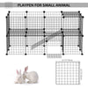 Pet Playpen DIY Small Animal Cage 36 Panels Portable Metal Wire Yard Fence with Door and Ramp for Rabbits, Kitten, Puppy 14" x 14"