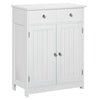 Freestanding Bathroom Storage Cabinet Organizer Floor Tower with 2 Door, 2 Drawers, Adjustable Shelf, White