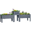 Raised Garden Bed Set of 3, Elevated Wood Planter Box with Legs and Bed Liner for Backyard and Patio to Grow Vegetables, Herbs, Gray
