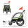 Green 2-in-1 Child Bike Trailer, Baby Stroller with Brake, Storage Bag, Safety Flag, Reflectors & 5 Point Harness