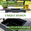 39'' Wooden Garden Potting Bench Work Table with Hidden Storage, Sliding Tabletop, Below Clapboard, Upper Shelf, Grey