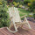 Wooden Adirondack Rocking Chair, Outdoor Rustic Log Rocker with Slatted Design for Patio, Natural