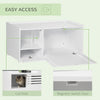 Cat Hidden Litter Box Enclosure Side Table, Cat Washroom Storage with Spacious Space, Large Front Door with Hinges, Elevated Bottom, White