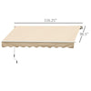 10' x 8' Manual Retractable Awning Sun Shade Shelter for Patio Deck Yard with UV Protection and Easy Crank Opening, Beige