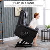 Electric Power Lift Chair, PU Leather Recliner Chair for Elderly with Remote Control and Side Pockets, Brown