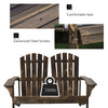 Outdoor Adirondack Chair, Wooden Loveseat Bench, Lounger Armchair with Flat Back for Garden, Deck, Patio, Fire Pit, Brown