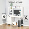Farmhouse Computer Desk with Hutch and Cabinet, Home office Desk with Storage, for Study, White