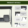 2 Person Porch Swing with Canopy, Covered Patio Swing with Pivot Storage Table, Cup Holder, & Adjustable Overhead Canopy, Grey
