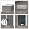 9' x 6' Metal Storage Shed Garden Tool House with Double Sliding Doors, 4 Air Vents for Backyard, Patio, Lawn Grey