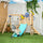 3 in 1 Wooden Swing Set with Slide, Baby Swing Seat, Fort, Wheel, Telescope, Mailbox, 1.5-4 Years Old, for Playground Backyard Gym, 67"x79"x46.5"