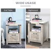 Industrial Side Table with 1 Drawer 1 Shelf  Retro End Desk with Big Tabletop for Living Room Bedroom Dorm, Natural