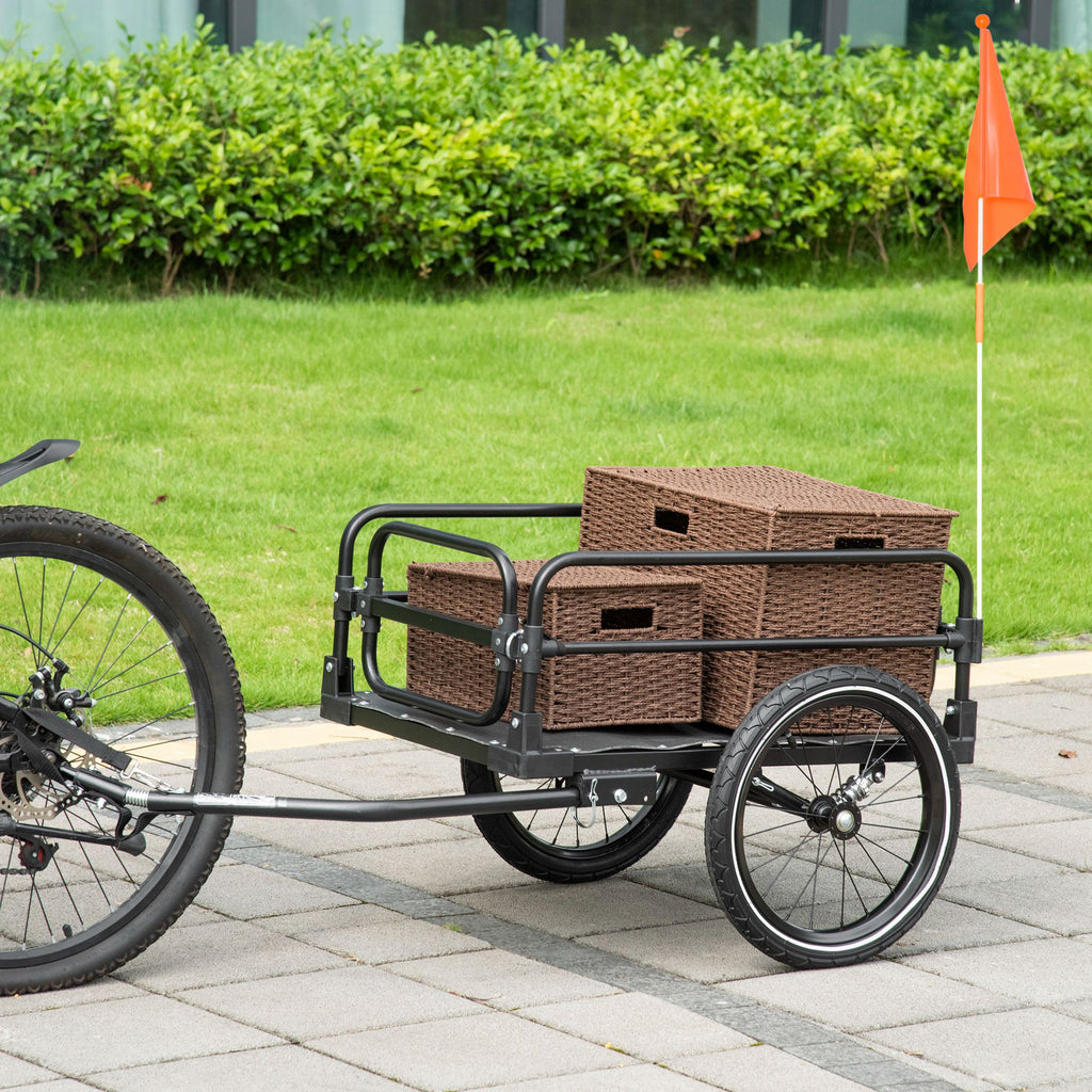 Bike Cargo Trailer, Bike Wagon Bicycle Trailer with Suspension, 16'' Wheels, 88 lbs Max Load