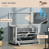 Hamster Cage with Triple Ladders and Double Huts, Big Small Animal Cage, Wheels, Pull-out Tray, Light Grey