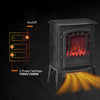 Free standing Electric Fireplace Stove, Fireplace Heater with Realistic Flame Effect, Overheat Safety Protection, 750W / 1500W, Black