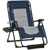 Zero Gravity Lounger Chair, Folding Reclining Patio Chair with Cup Holder, Headrest, Footrest, for Poolside, Camping, Blue