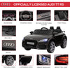 6V Audi TT RS Kids Licensed Electric Sports Car Ride On Toy One Seat Battery Powered High/Low Speed Headlight Music and Remote Control - Black