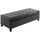 Large 51" Tufted Faux Leather Ottoman Storage Bench for Living Room, Entryway, or Bedroom, Black