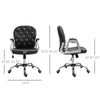 Rolling Chair Armchair Vanity Middle Back Office Chair Tufted Backrest Swivel Rolling Wheels Task Chair With Height Adjustable And Armrests