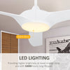 Reversible Indoor Ceiling Fan with Light, Modern Mount LED Lighting Fan with Remote Controller, for Bedroom, Living Room, White