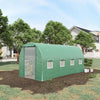 15' x 7' x 7' Walk-in Tunnel Hoop Greenhouse, Polyethylene PE Cover, Steel Frame, Roll-Up Zipper Door & Windows for Flowers, Vegetables, Tropical Plants, Green