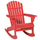 Wooden Adirondack Rocking Chair Outdoor Lounge Chair Fire Pit Seating with Slatted Wooden Design, Fanned Back for Patio, Lawn Red