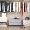 40" L 5 Drawer Horizontal Storage Cube Dresser Unit Bedroom Organizer Livingroom Shelf Tower with Fabric Bins