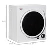 Automatic Dryer Machine, 1350W 3.22Cu. Ft. Portable Clothes Dryer with 5 Drying Modes and Stainless Steel Tub for Apartment or Dorm, White