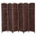 6' Tall Wicker Weave 6 Panel Room Divider Wall Divider, Brown