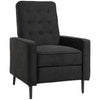 Manual Recliner, Fabric Tufted Club Chair, Home Theater Seating Reclining Sofa for Living Room, Black