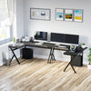 L Shaped Gaming Desk 61" Corner Computer Table Office Workstation
