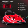 12V Kids Bumper Car Twins Motor, w/ Parent Remote Control, Lights, 360° Rotation, Red