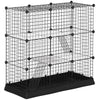 31 Panels Pet Playpen with Water-resistant Cloth, Small Animal Playpen, Portable Metal Wire Yard for Ferrets, Chinchillas, and Squirrels with Doors, Ramps, Covered with Soft Fabric