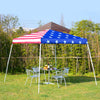 10'x 10' Outdoor Easy Pop Up Canopy Event Tent with Slanted Legs for Weddings  & Parties - American Flag