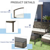 Patio Porch Furniture Sets 4-PCS Rattan Wicker Chair w/ Table Conversation Set for Yard,Pool or Backyard Indoor/Outdoor Use- Cream White