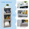 Kids Storage Cabinet 3 Shelves Anti-toppling Toy Storage Organizer Children Bookcase Book Rack for Children's Play Room/Bedroom, Grey