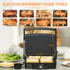 4 Slice Panini Press Grill, Stainless Steel Sandwich Maker with Non-Stick Double Plates, Locking Lids and Drip Tray, Opens 180 Degrees