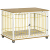 Dog Crate with Soft Washable Cushion, Lockable Front Door, for Small Medium Dogs, Oak